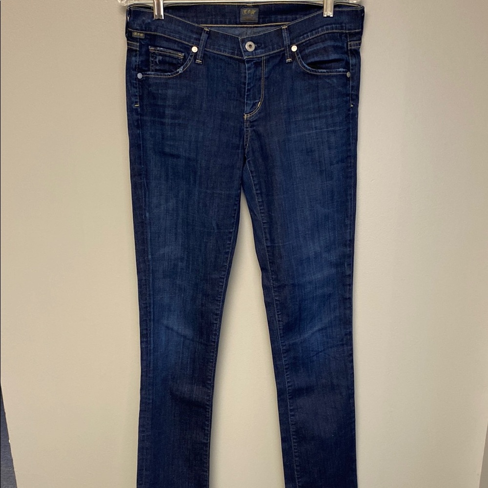 Citizens Of Humanity Ava Low Rise Straight Leg Skinny Jeans in Dark Blue (29x34)